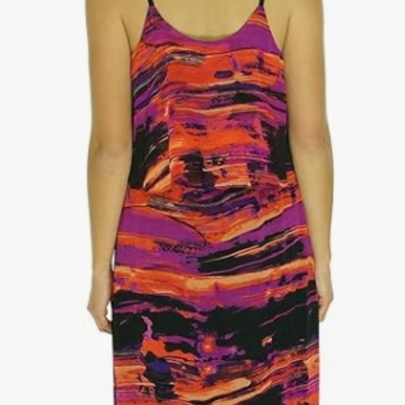 REDUCED Kensie Womens' Pop Over Orange Multi- color Maxi Dress - Picture 4 of 4